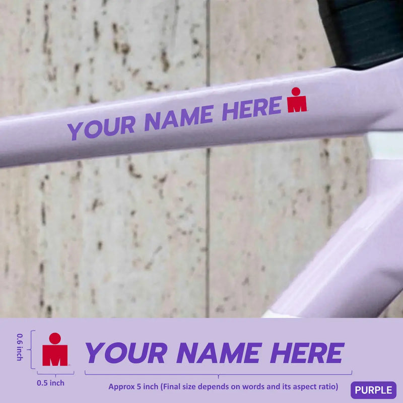 Load image into Gallery viewer, Premium Cyclist Name Sticker Decal with Iron-Man Logo (Set of 2)