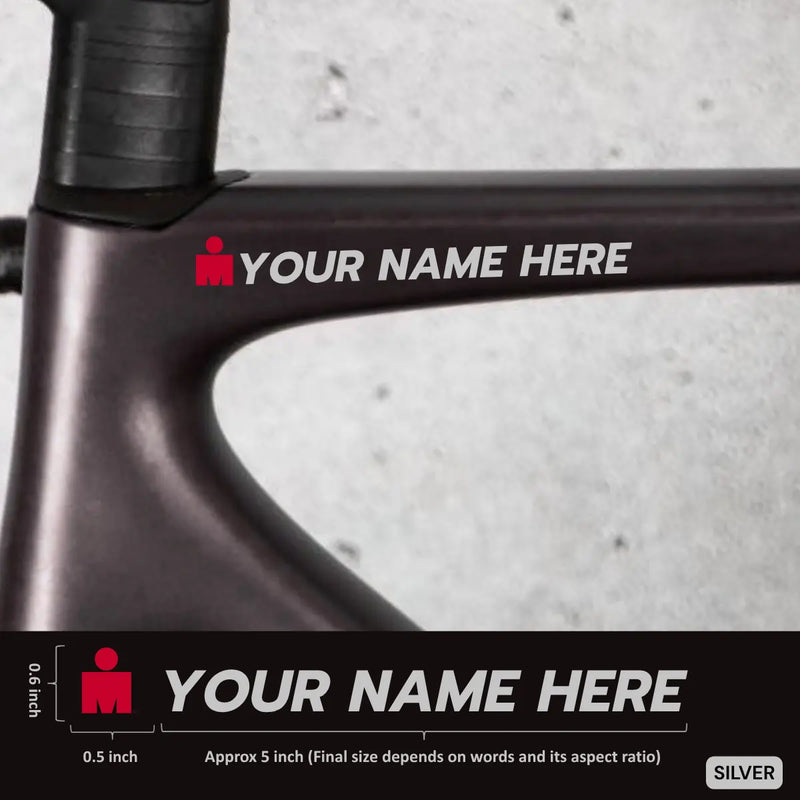 Load image into Gallery viewer, Premium Cyclist Name Sticker Decal with Iron-Man Logo (Set of 2)