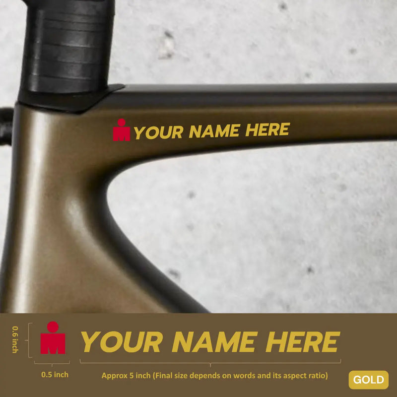 Load image into Gallery viewer, Premium Cyclist Name Sticker Decal with Iron-Man Logo (Set of 2)
