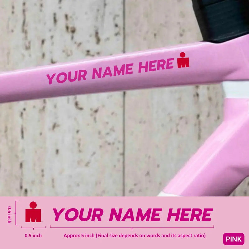 Load image into Gallery viewer, Premium Cyclist Name Sticker Decal with Iron-Man Logo (Set of 2)
