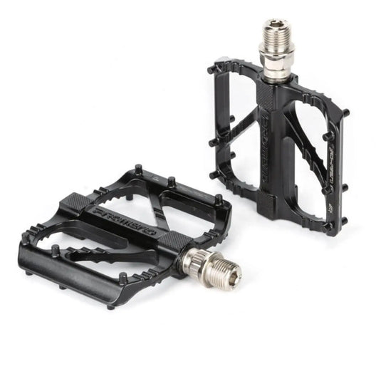 Promend Aluminium Alloy Du Bearing Lightweight Bicycle Pedals With 12 Anti-Skid Pins For Road, Bmx, Mtb Bike (Silver Axle)