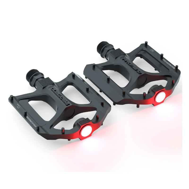 Load image into Gallery viewer, Promend Aluminium Alloy Du Bearing Lightweight Bicycle Pedals With Wide Platform, 16 Anti-Skid Pins For Road Mountain Bmx Mtb Bike (With Safety Light)