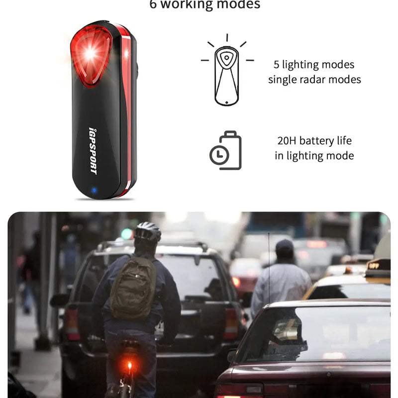 Load image into Gallery viewer, Smart Radar Taillight - SR30 | Upto 150m Vehicle Detection, 25H Battery & Type-C - MADOVERBIKING - iGPSPORT