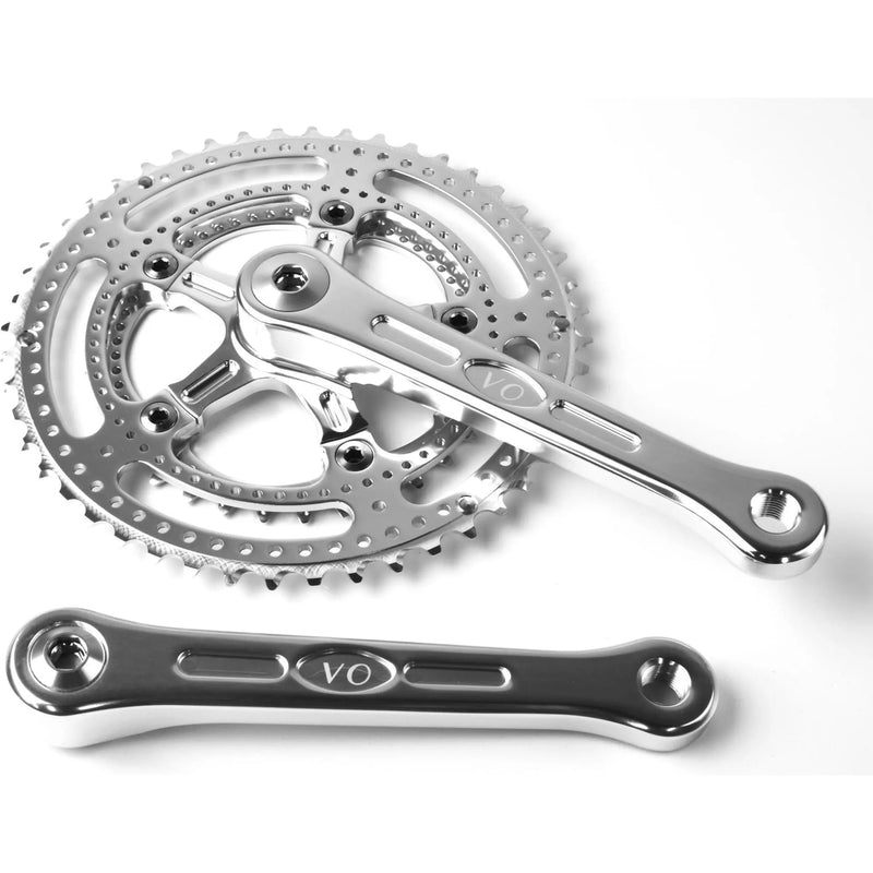 Load image into Gallery viewer, Velo Orange Grand Cru Drillium 110 Fluted Double Crankset