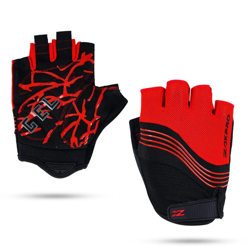 Load image into Gallery viewer, ZAKPRO Cycling Gloves Gel Series Anti-Slip Professional Half Finger - (Red)