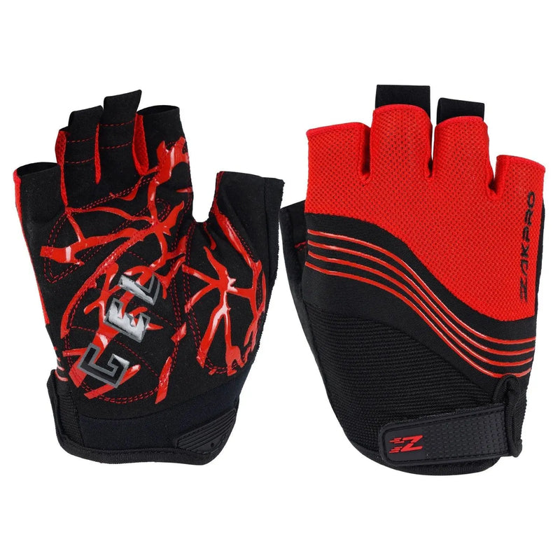 Load image into Gallery viewer, ZAKPRO Cycling Gloves Gel Series Anti-Slip Professional Half Finger - (Red)