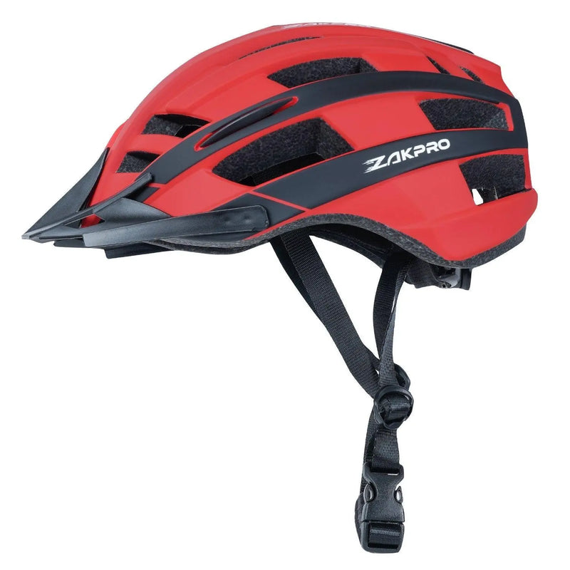 Load image into Gallery viewer, ZAKPRO MTB Inmold Cycling Helmet with Rear LED Flicker Lights - Uphill Series (Red)