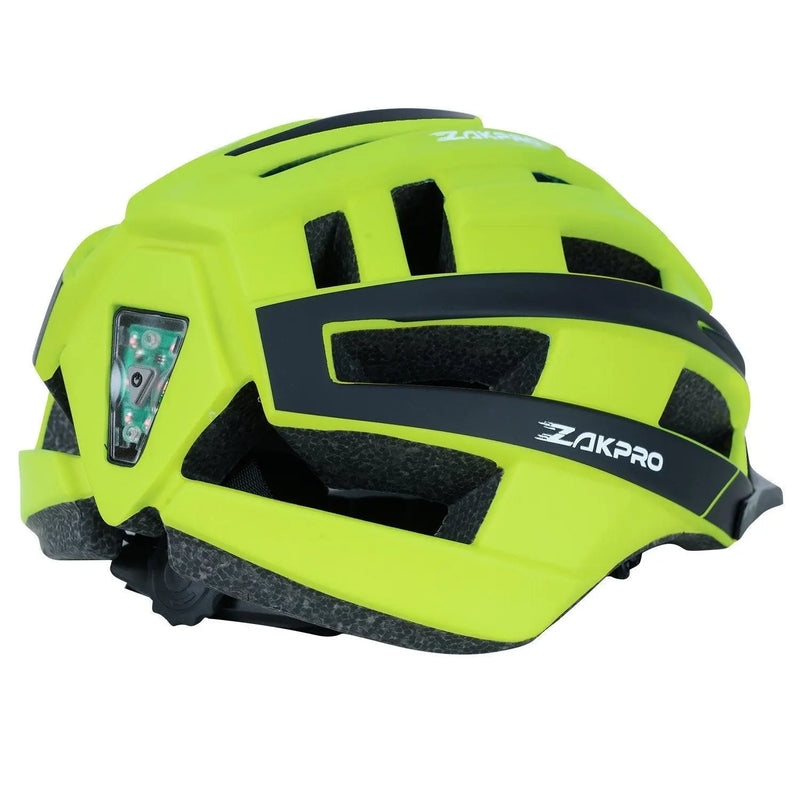 Load image into Gallery viewer, ZAKPRO MTB Inmold Cycling Helmet with Rear LED Flicker Lights - Uphill (SeriesFluorescent Green)