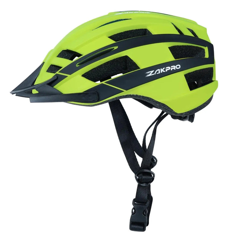 Load image into Gallery viewer, ZAKPRO MTB Inmold Cycling Helmet with Rear LED Flicker Lights - Uphill (SeriesFluorescent Green)