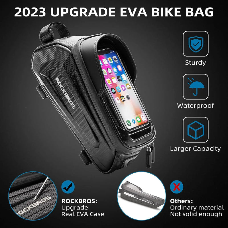 Load image into Gallery viewer, Top Tube Bag | EVA 3D Hardshell - Waterproof & Compatible with Phones Upto 6.8" ROCKBROS MADOVERBIKING