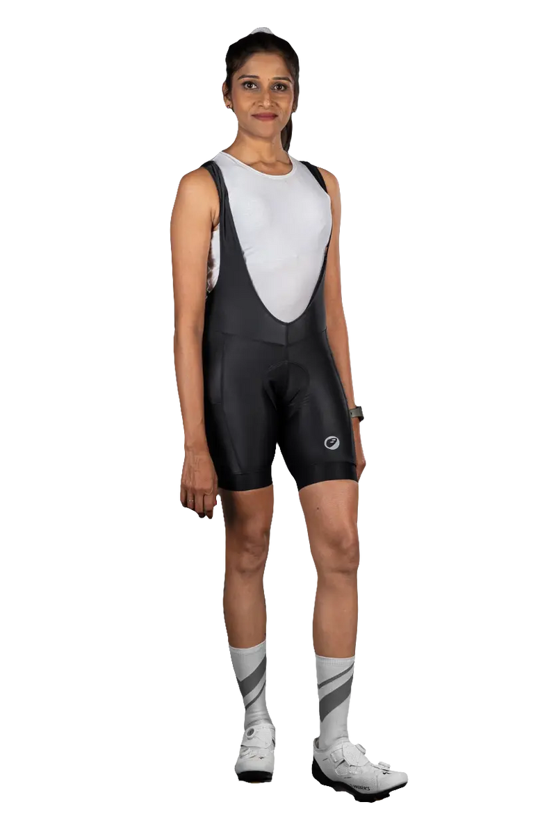 Load image into Gallery viewer, Womens Cycling | Bib Shorts | Explore | Black - MADOVERBIKINGΒ -Β  Apace