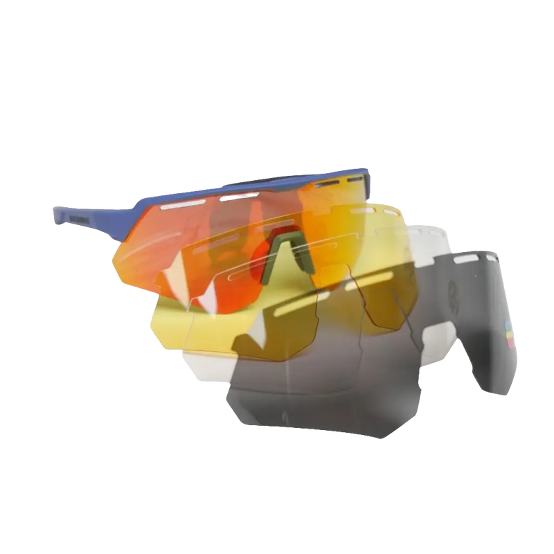 Load image into Gallery viewer, Sunglasses | Polarized Glasses with 4 Interchangeable Lenses & UV400 Protection (Navy) ROCKBROS MADOVERBIKING