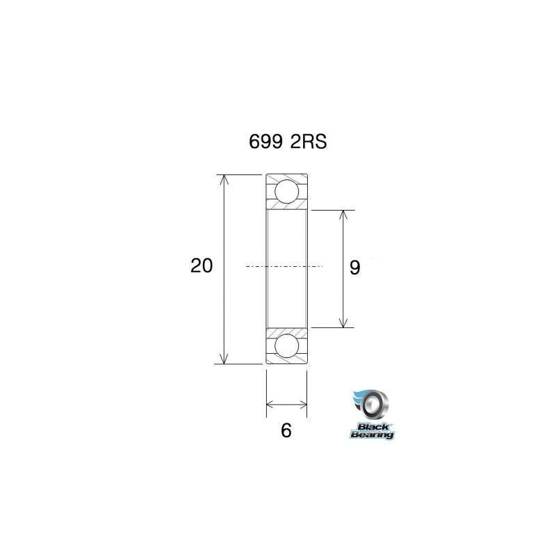 Load image into Gallery viewer, BLACKBEARING 2RS B5 BEARING | 699 (9 X 20 X 6 MM) - MADOVERBIKING