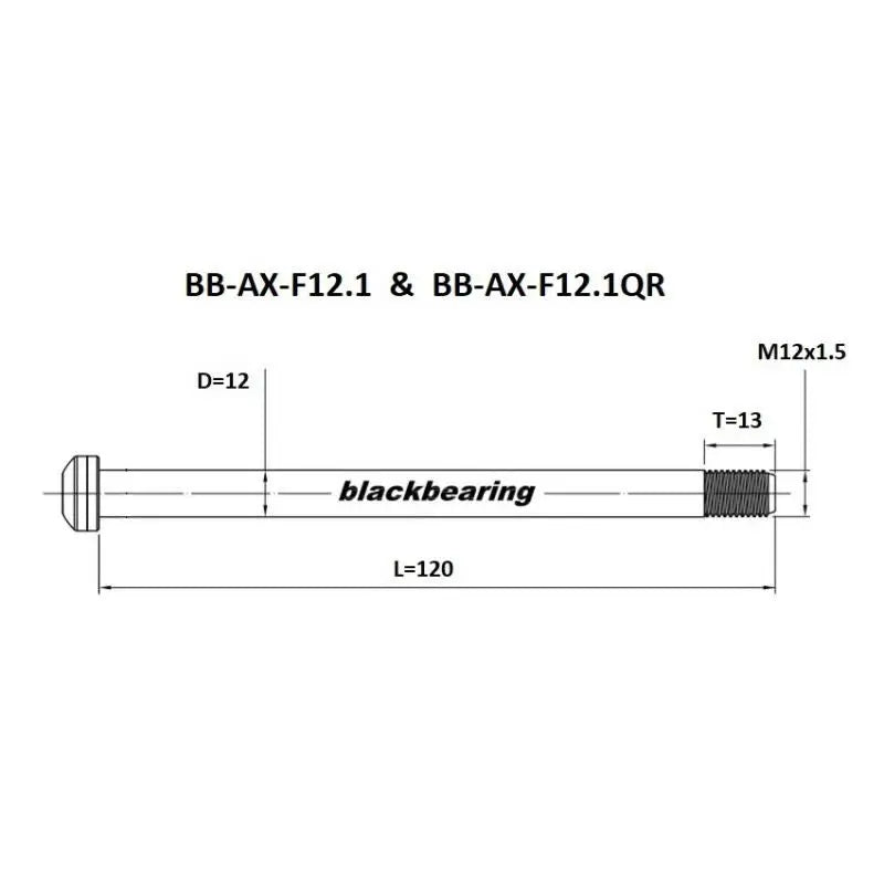 Load image into Gallery viewer, BlackBearing Thru-Axle | F12.1QR (12mm-120-M12x1.5-12mm) BLACKBEARING MADOVERBIKING