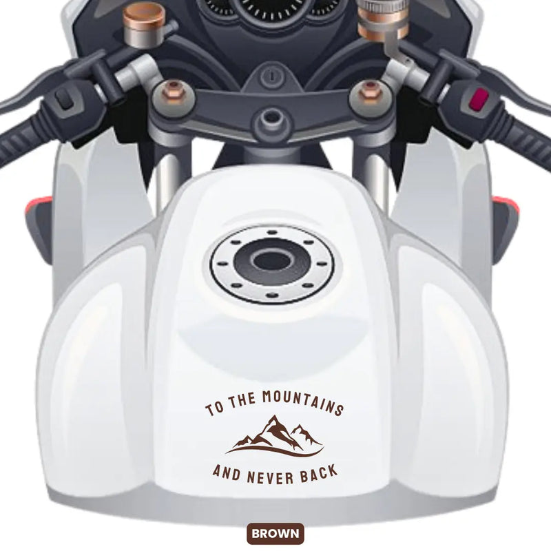 Load image into Gallery viewer, Premium Vinyl Based Sticker Decal "TO THE MOUNTAINS AND NEVER BACK" (pack of 2 pcs) for Cars & Bikes - MADOVERBIKING -  MADOVERBIKING