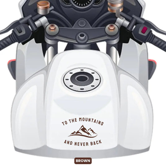 Premium Vinyl Based Sticker Decal "TO THE MOUNTAINS AND NEVER BACK" (pack of 2 pcs) for Cars & Bikes - MADOVERBIKING -  MADOVERBIKING