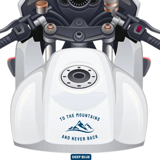 Premium Vinyl Based Sticker Decal "TO THE MOUNTAINS AND NEVER BACK" (pack of 2 pcs) for Cars & Bikes - MADOVERBIKING -  MADOVERBIKING