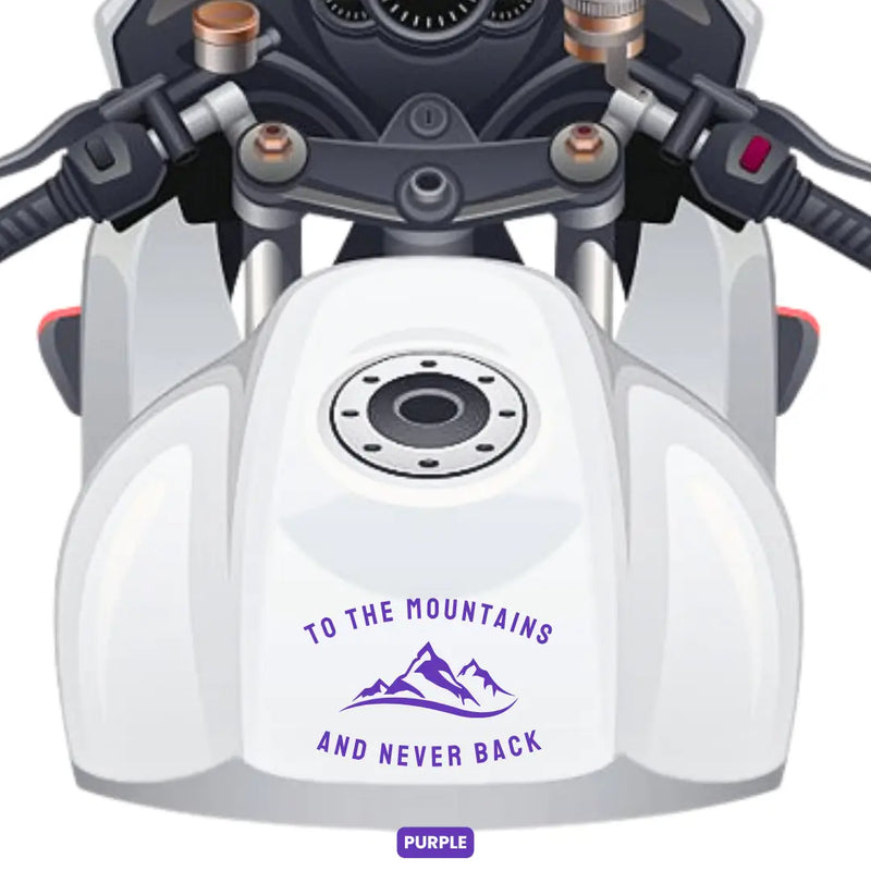 Load image into Gallery viewer, Premium Vinyl Based Sticker Decal "TO THE MOUNTAINS AND NEVER BACK" (pack of 2 pcs) for Cars & Bikes - MADOVERBIKING -  MADOVERBIKING