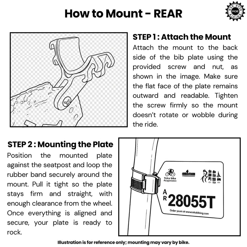 Load image into Gallery viewer, Personalized Cycling Race Number/BIB Plate (Acrylic, Seatpost Mount)
