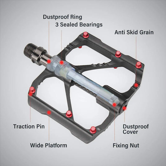 Bicycle Pedals | Aluminium Alloy, Sealed Bearings, Carbon Axle - MADOVERBIKING -  Yellowfin