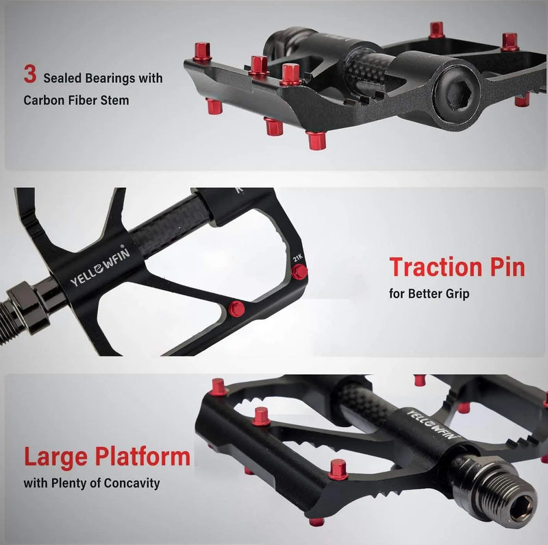 Load image into Gallery viewer, Bicycle Pedals | Aluminium Alloy, Sealed Bearings, Carbon Axle - MADOVERBIKING -  Yellowfin