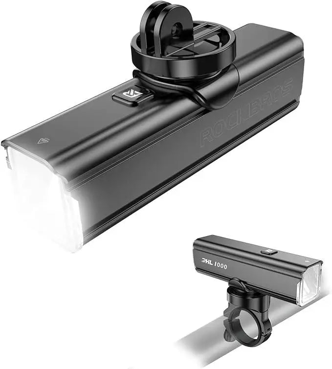 Load image into Gallery viewer, Rockbros Bike Light 1000 Lumens USB Rechargeable Bike Headlight Led IPX6 Waterproof Bike Front Light 5 Modes Aluminum Alloy Super Bright Bike Light for Night Riding
