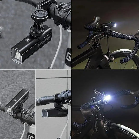 Rockbros Bike Light 1000 Lumens USB Rechargeable Bike Headlight Led IPX6 Waterproof Bike Front Light 5 Modes Aluminum Alloy Super Bright Bike Light for Night Riding