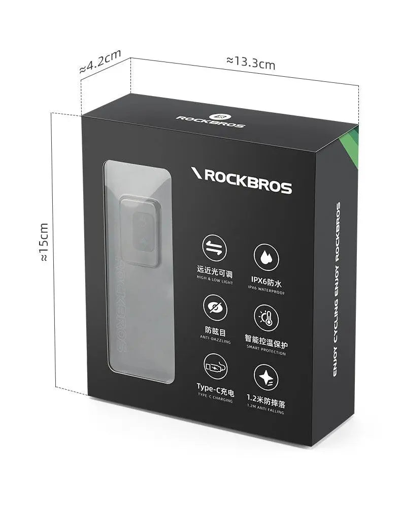 Load image into Gallery viewer, Rockbros Bike Light 3000 Lumens USB Rechargeable Bike Headlight Led IPX6 Waterproof Bike Front Light 5 Modes Aluminum Alloy Super Bright Bike Light for Night Riding