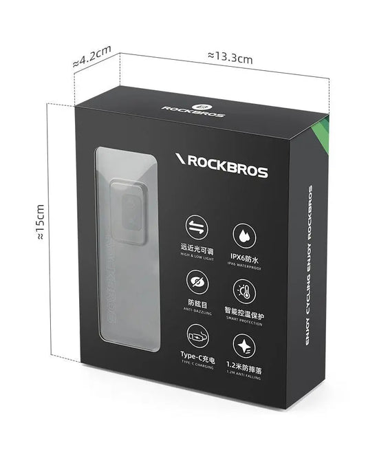 Rockbros Bike Light 3000 Lumens USB Rechargeable Bike Headlight Led IPX6 Waterproof Bike Front Light 5 Modes Aluminum Alloy Super Bright Bike Light for Night Riding