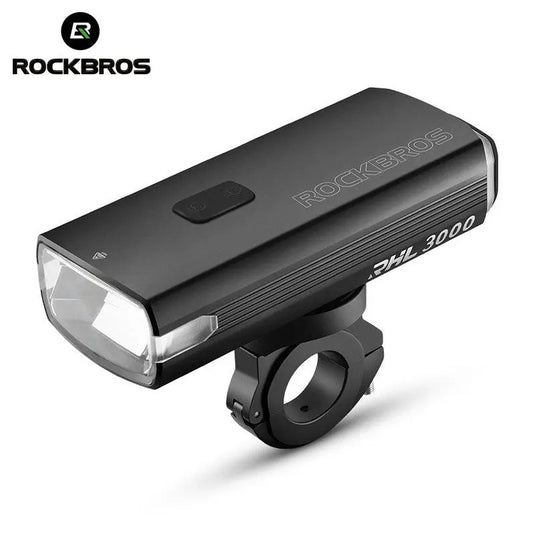 Rockbros Bike Light 3000 Lumens USB Rechargeable Bike Headlight Led IPX6 Waterproof Bike Front Light 5 Modes Aluminum Alloy Super Bright Bike Light for Night Riding