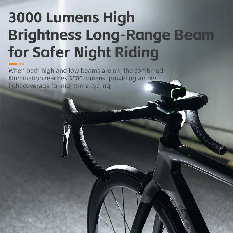 Load image into Gallery viewer, Rockbros Bike Light 3000 Lumens USB Rechargeable Bike Headlight Led IPX6 Waterproof Bike Front Light 5 Modes Aluminum Alloy Super Bright Bike Light for Night Riding