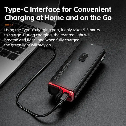 Rockbros Bike Light 3000 Lumens USB Rechargeable Bike Headlight Led IPX6 Waterproof Bike Front Light 5 Modes Aluminum Alloy Super Bright Bike Light for Night Riding