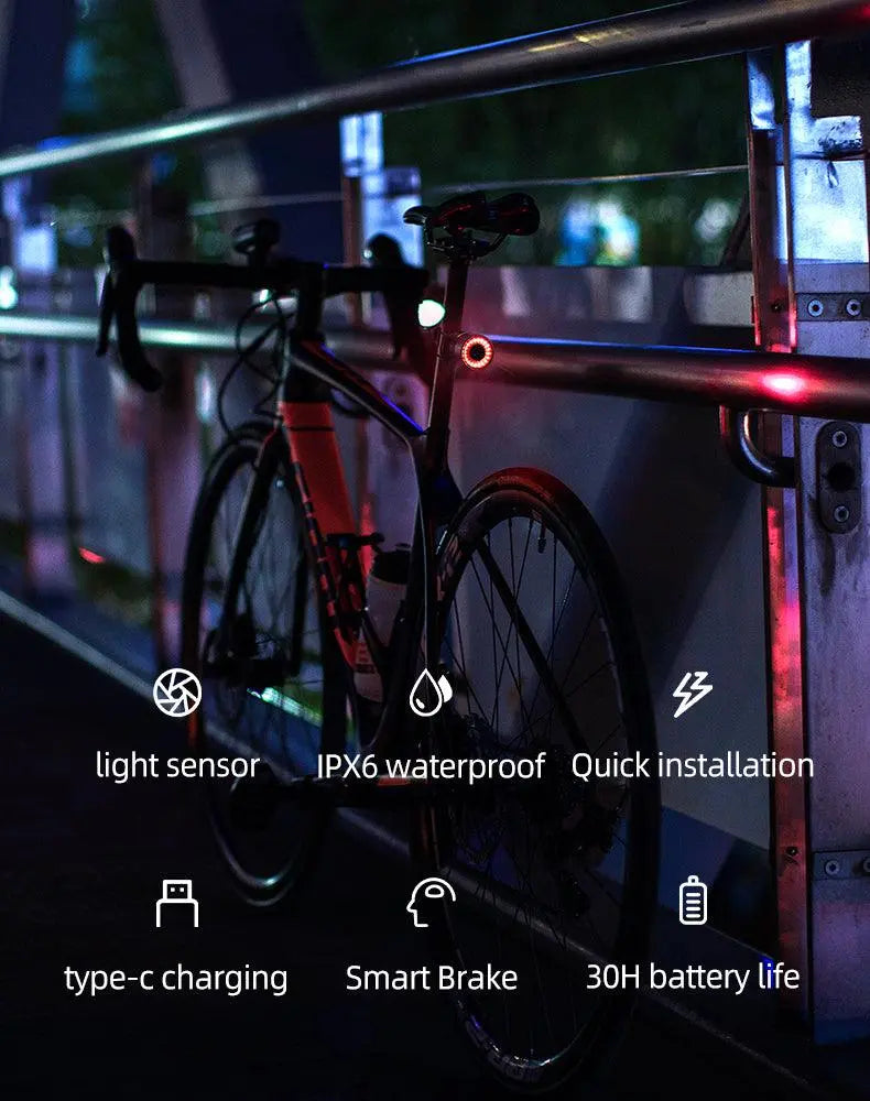 Load image into Gallery viewer, Rockbros Bike Tail Light Rear Bike Light Rechargeable Bike Rear Light Waterproof Bike Taillight