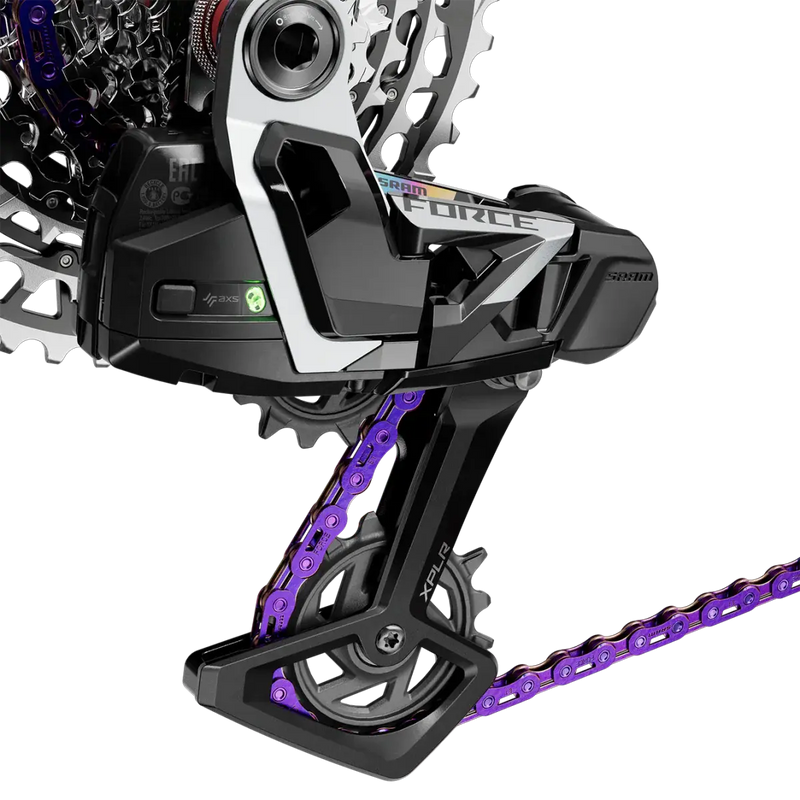 Load image into Gallery viewer, SRAM CHAIN FORCE E1 PURPLE 12 SPEED 114 LINKS 00.2518.072.012 SRAM MADOVERBIKING