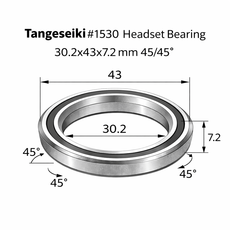 Load image into Gallery viewer, TANGESEIKI HEADSET BEARING | 1530 (30.2X43X7.2 MM 45/45°)