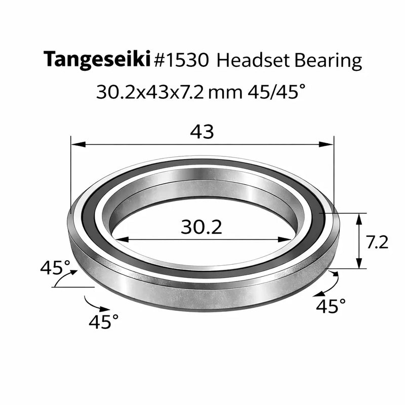 Load image into Gallery viewer, TANGESEIKI HEADSET BEARING | 1530 (30.2X43X7.2 MM 45/45°) - MADOVERBIKING