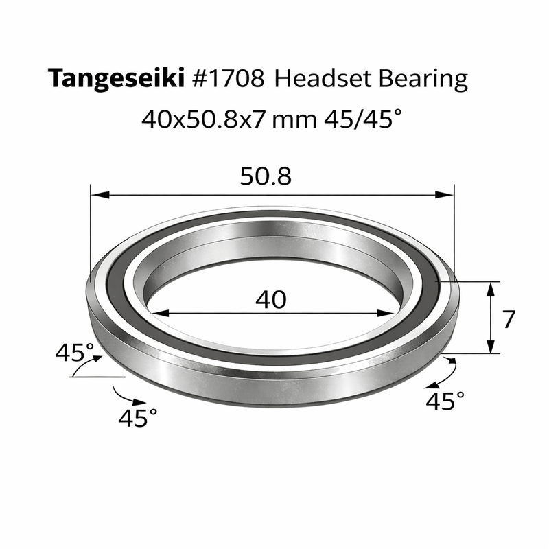 Load image into Gallery viewer, TANGESEIKI HEADSET BEARING | 1708 (40X50.8X7 MM 45/45°)