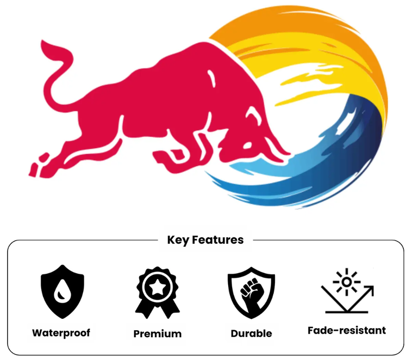 Load image into Gallery viewer, REDBULLL STICKER | UV DTF VINYL STICKER - WATERPROOF  (Pack of 2) - MADOVERBIKING
