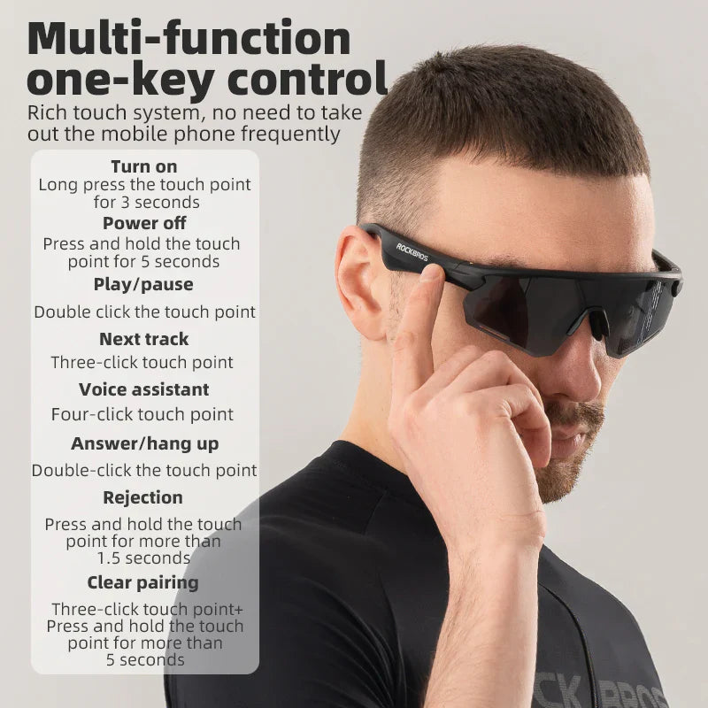 Load image into Gallery viewer, Sunglasses | Cycling Glasses with Bluetooth Speakers (Polarized/Myopia Compatible) ROCKBROS MADOVERBIKING

