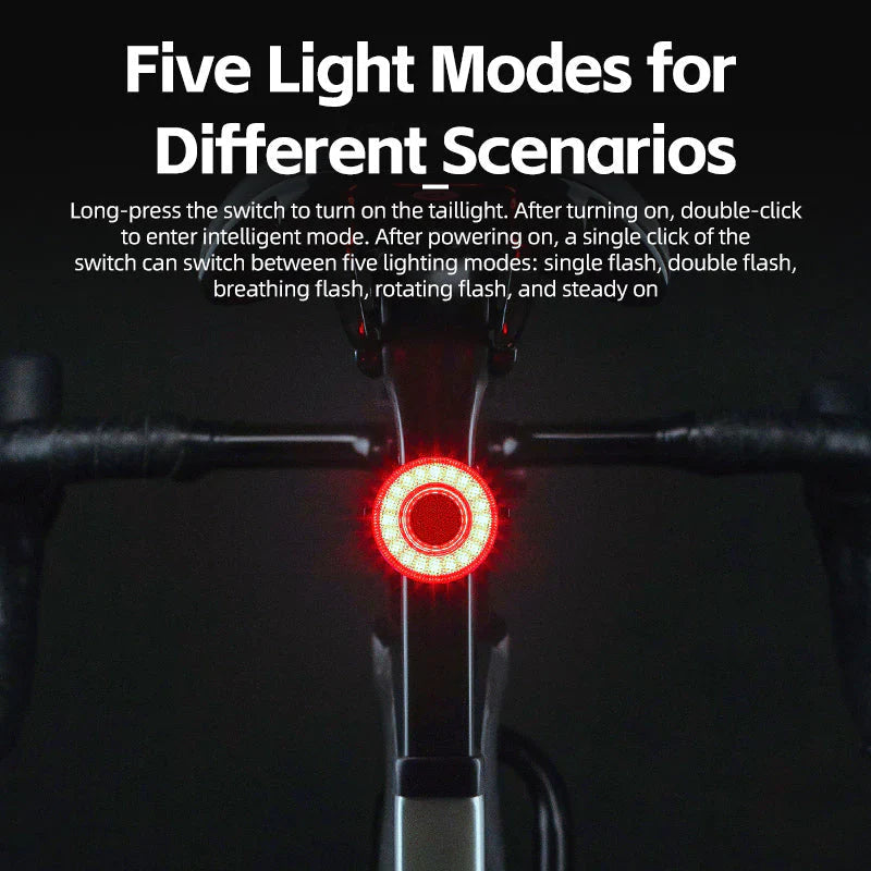 Load image into Gallery viewer, Smart Tail Light Circular ROCKBROS MADOVERBIKING

