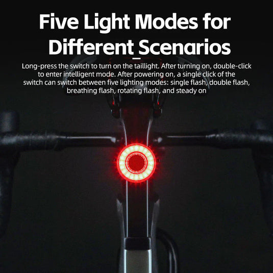 Smart Tail Light Circular ROCKBROS MADOVERBIKING