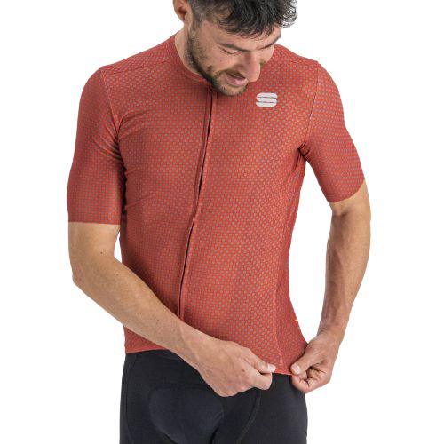 Sportful Checkmate Mens Cycling Jersey (Chilli Red Malives) - MADOVERBIKING