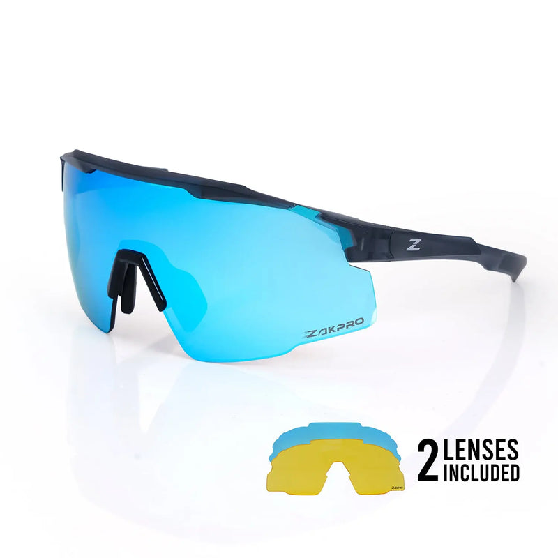 Load image into Gallery viewer, ZAKPRO SUNGLASSES | SKYTRIX-B - TR90, UV400 PROTECTION, ANTI-FOG, MULTIPLE LENSES (GREY)
