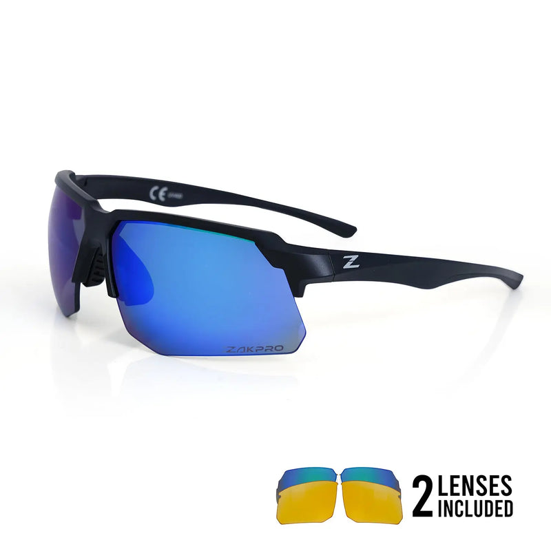 Load image into Gallery viewer, ZAKPRO SUNGLASSES | GLAVION - TR90, UV400 PROTECTION, ANTI-FOG, MULTIPLE LENSES (BLACK)
