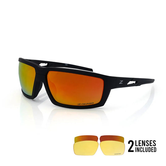 ZAKPRO SUNGLASSES | AXERION - TR90, UV400 PROTECTION, MULTIPLE LENSES (BLACK)