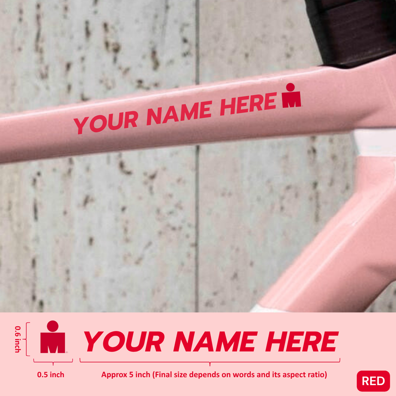 Load image into Gallery viewer, Premium Cyclist Name Sticker Decal with Iron-Man Logo (Set of 2) - MADOVERBIKING -  MADOVERBIKING
