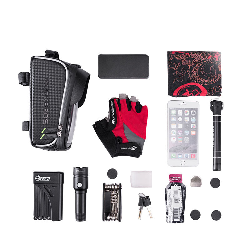 Load image into Gallery viewer, Top Tube Bag | Waterproof &amp; Compatible with Phones upto 6.5&quot; ROCKBROS MADOVERBIKING
