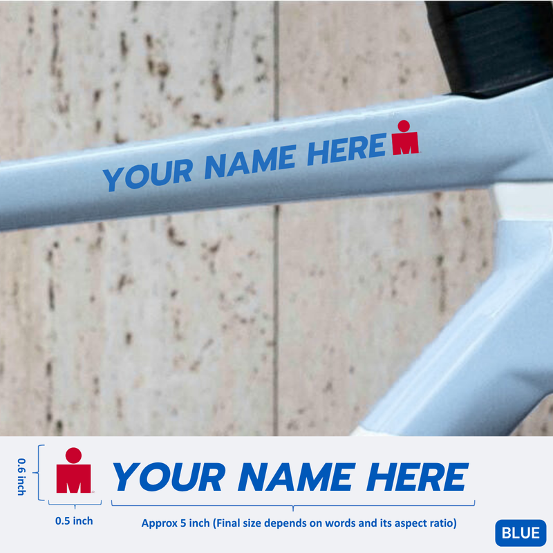 Load image into Gallery viewer, Premium Cyclist Name Sticker Decal with Iron-Man Logo (Set of 2) - MADOVERBIKING -  MADOVERBIKING
