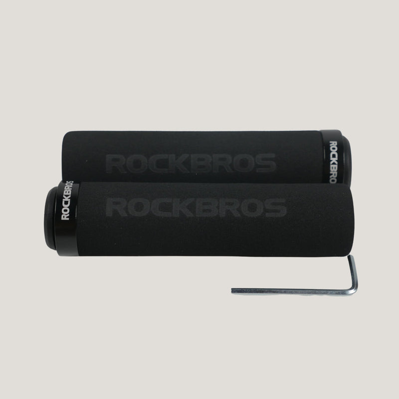 Load image into Gallery viewer, Handlebar Grip for Flat bar (Black with Black Rings) ROCKBROS MADOVERBIKING
