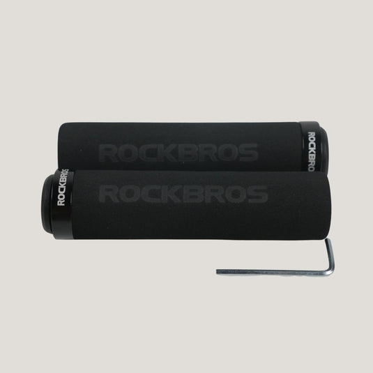 Handlebar Grip for Flat bar (Black with Black Rings) ROCKBROS MADOVERBIKING